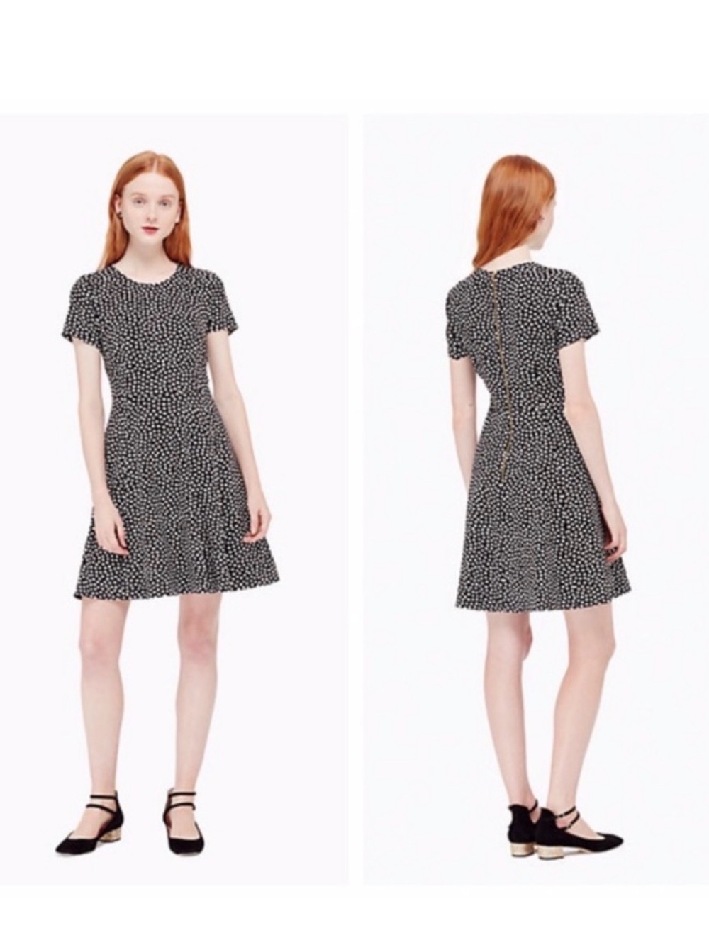Kate Spade black and white spot ponte dress size 2